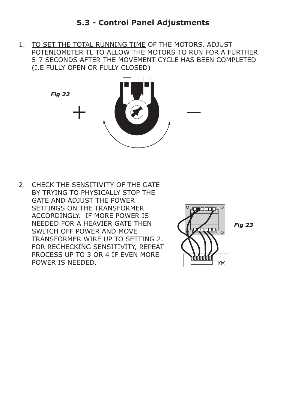 3 - control panel adjustments | CAME FerniE-S Kit User Manual | Page 21 / 36