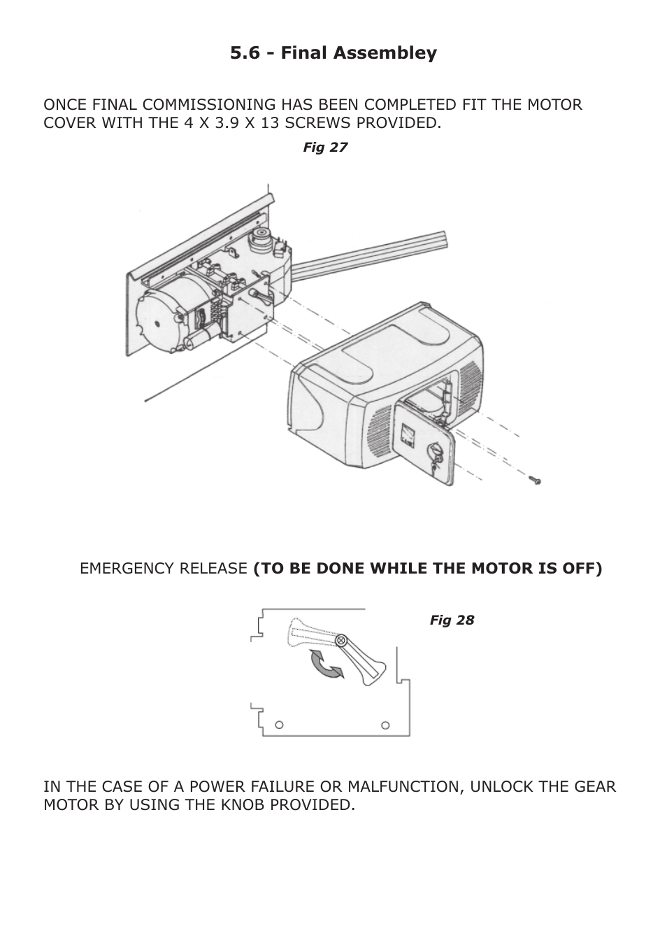 6 - final assembley | CAME FerniE-S Kit User Manual | Page 24 / 36