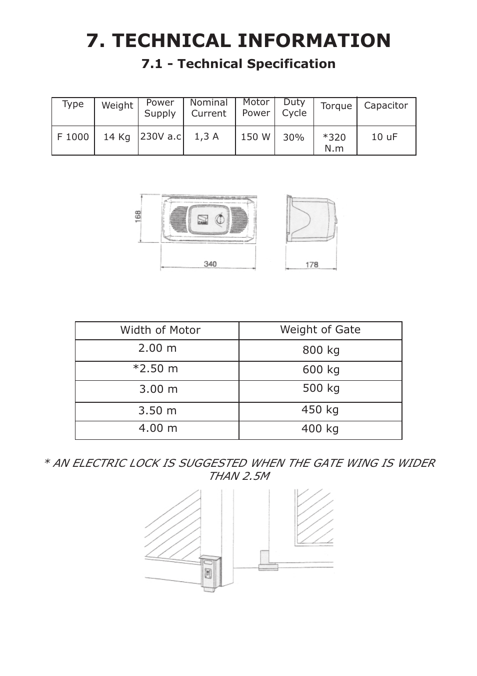 Technical information, 1 - technical specification | CAME FerniE-S Kit User Manual | Page 28 / 36