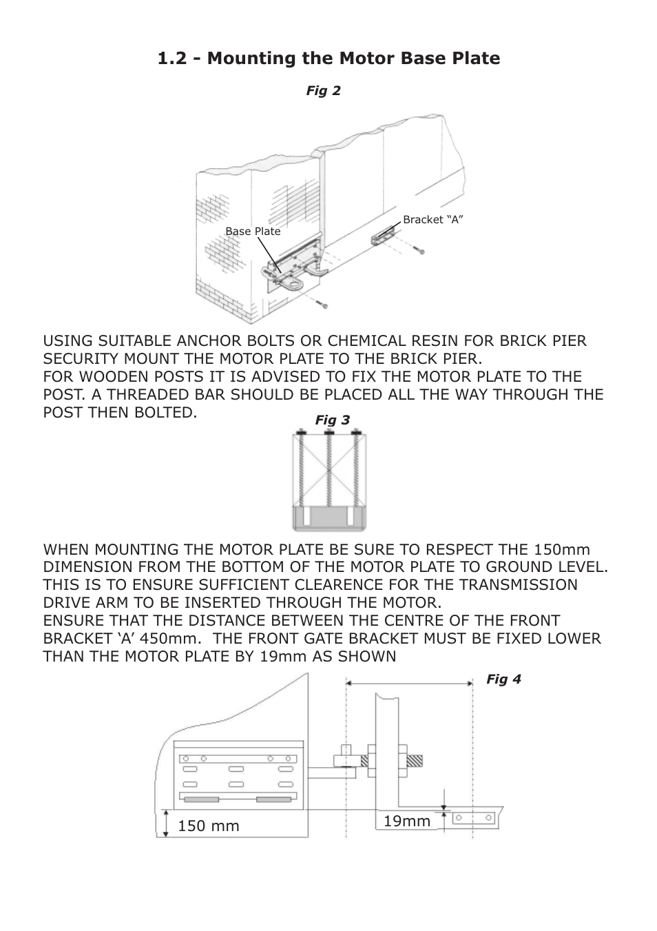 2 - mounting the motor base plate | CAME FerniE-S Kit User Manual | Page 5 / 36