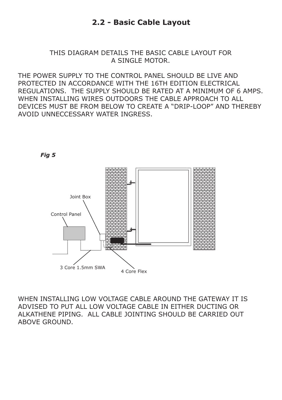 2 - basic cable layout | CAME FerniE-S Kit User Manual | Page 8 / 36