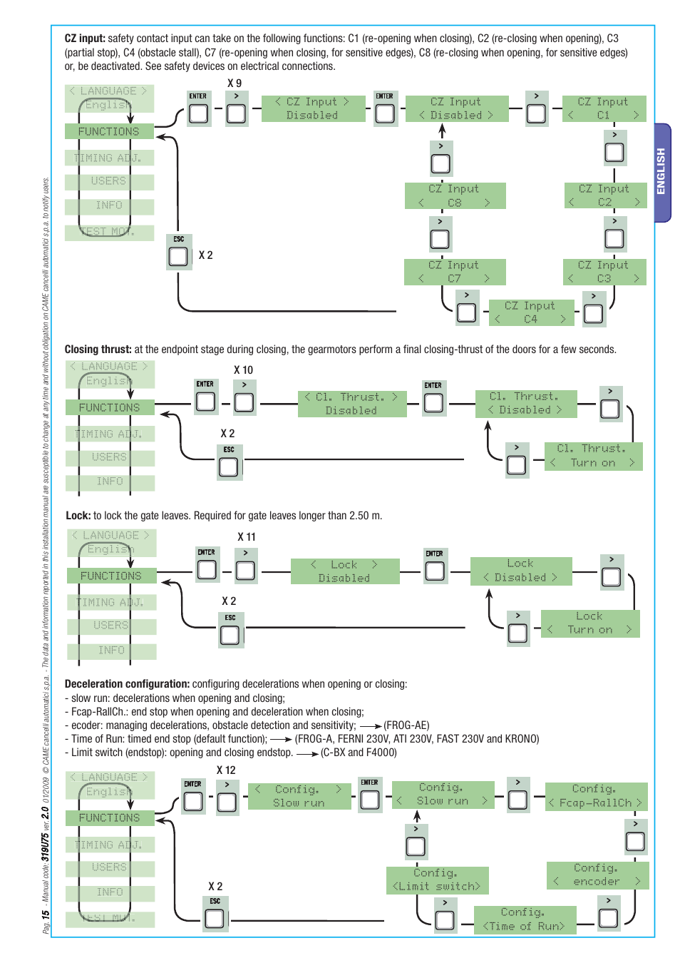 CAME Axo-S7 Kit User Manual | Page 15 / 30