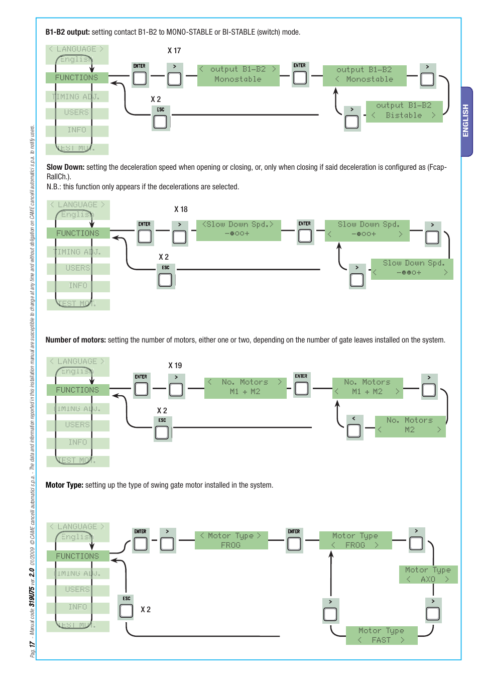 CAME Axo-S7 Kit User Manual | Page 17 / 30