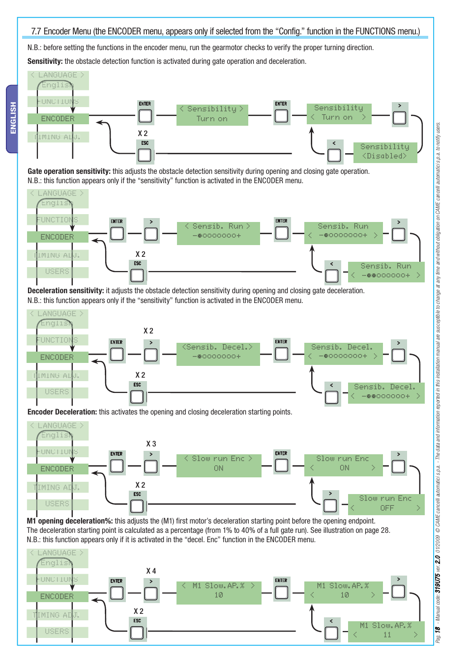 CAME Axo-S7 Kit User Manual | Page 18 / 30