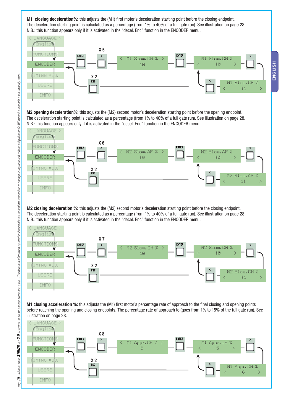 CAME Axo-S7 Kit User Manual | Page 19 / 30