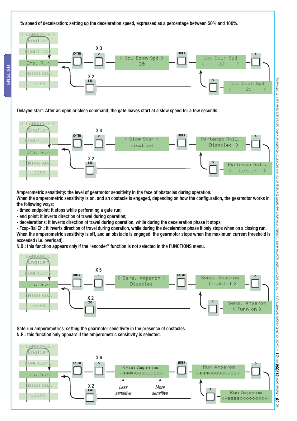 CAME Axo-S524 Kit User Manual | Page 18 / 32