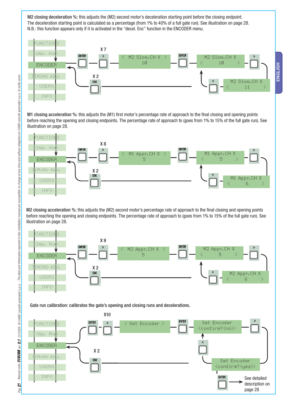 CAME Axo-S524 Kit User Manual | Page 21 / 32