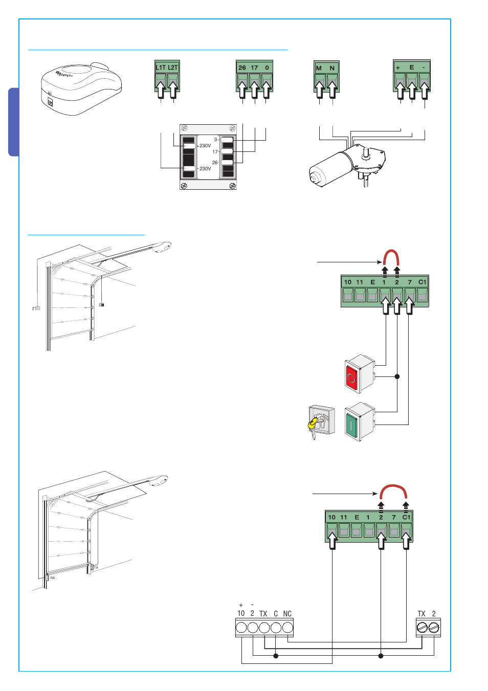 Rx tx, English, Command and safety devices | CAME Ver U4480-B Kit User Manual | Page 12 / 22