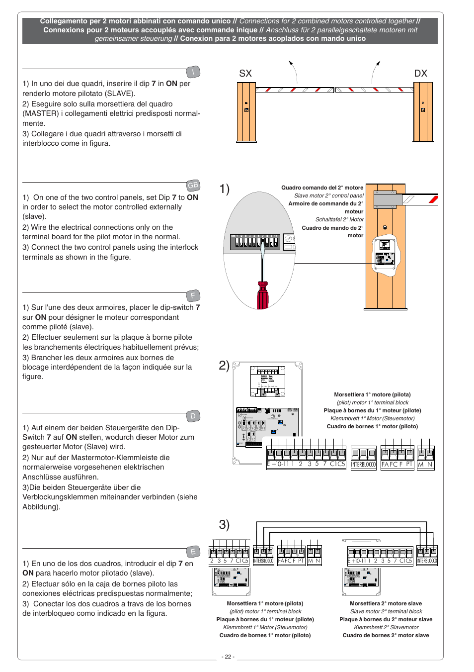 Sx dx | CAME G6000 User Manual | Page 22 / 24