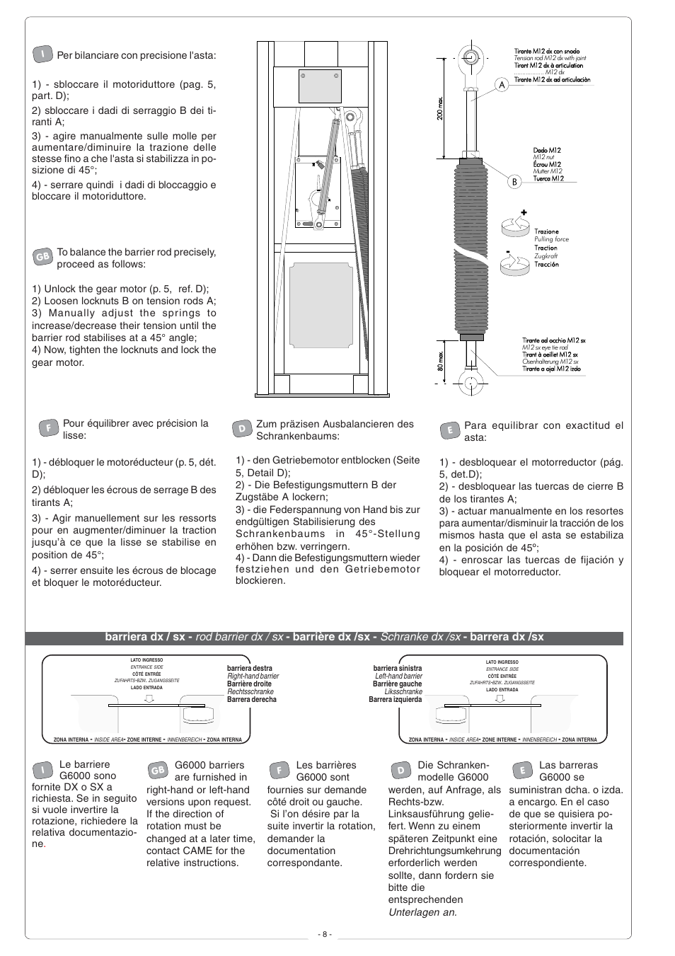 CAME G6000 User Manual | Page 8 / 24