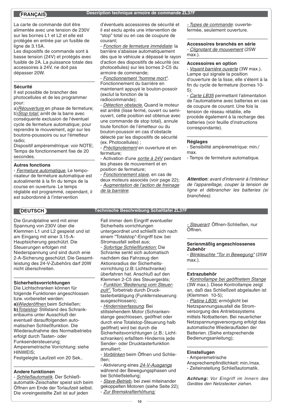 CAME G4000 User Manual | Page 10 / 24