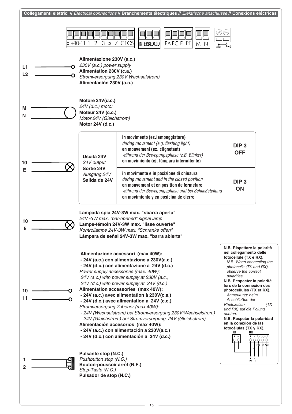 CAME G4000 User Manual | Page 15 / 24