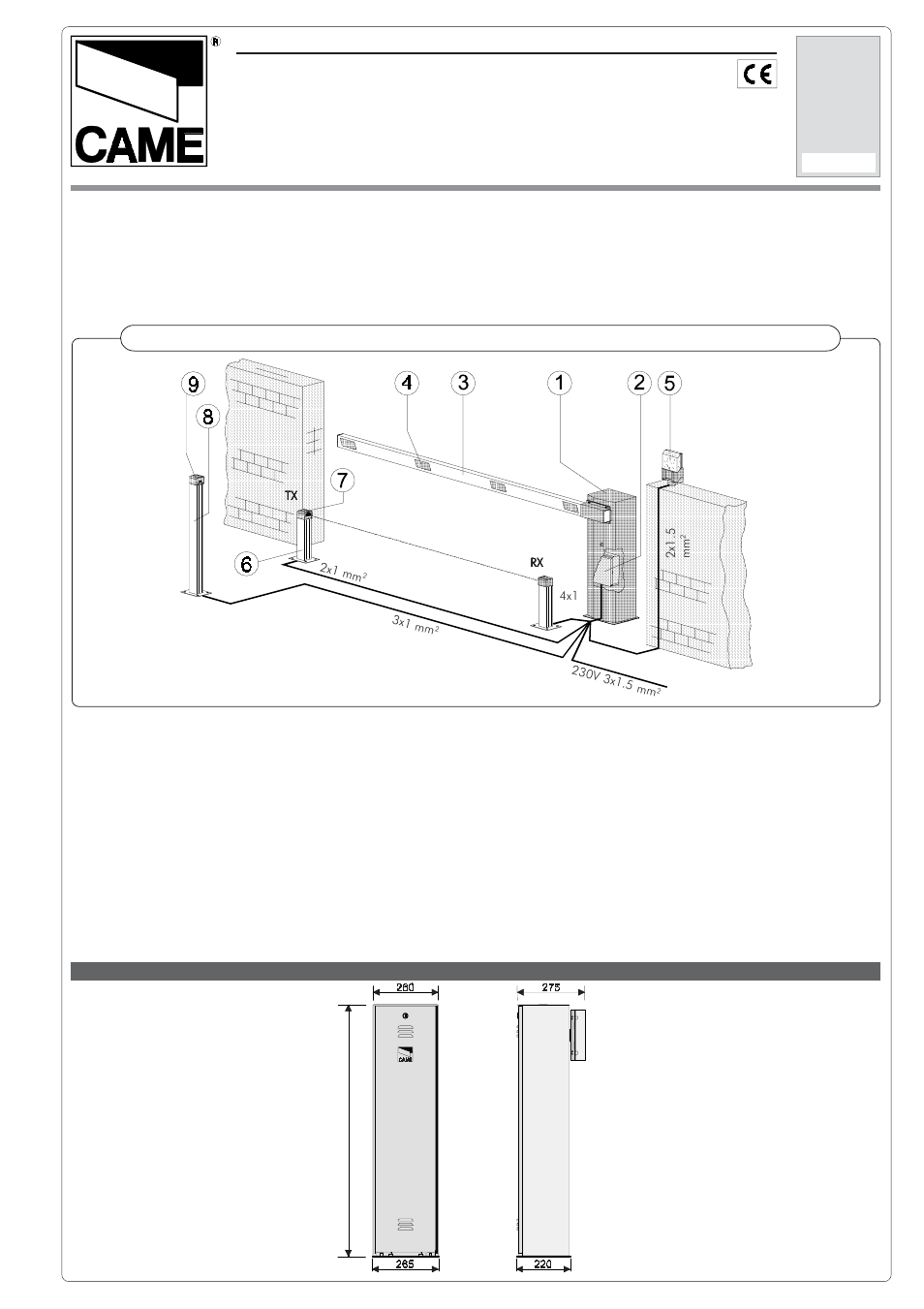 CAME G2500 User Manual | 12 pages