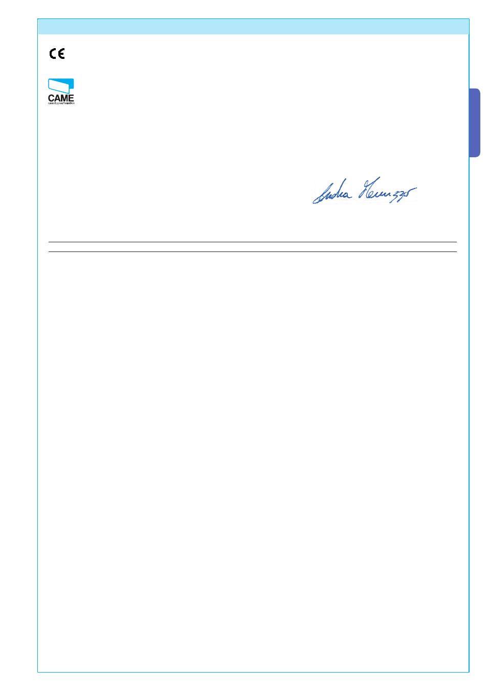 8 manufacturer’s warranty, English manufacturer’s declaration of conformity | CAME Gard 4 230v A.C User Manual | Page 15 / 16