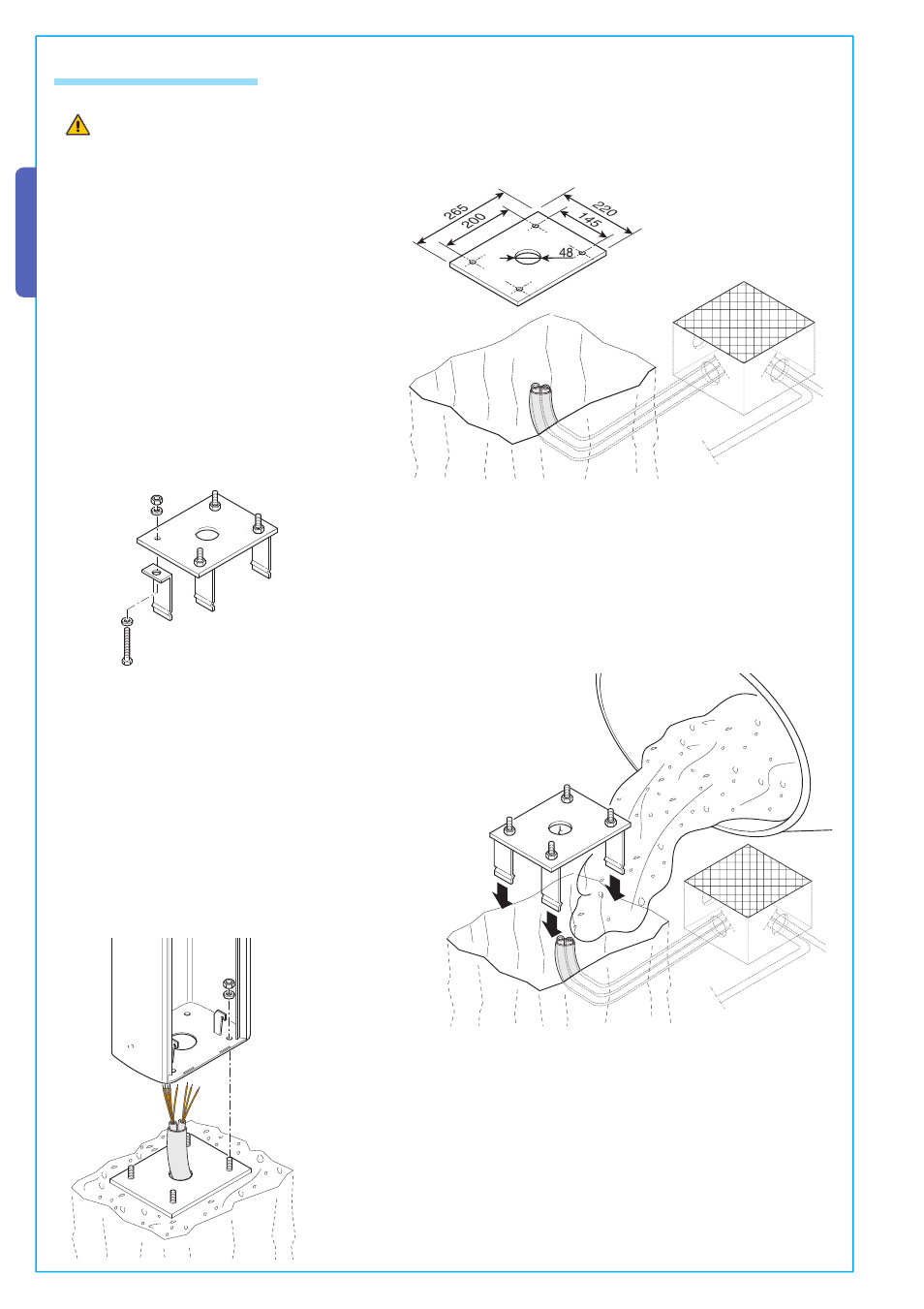 English, 4 fitting for unit base | CAME Gard 4 230v A.C User Manual | Page 6 / 16