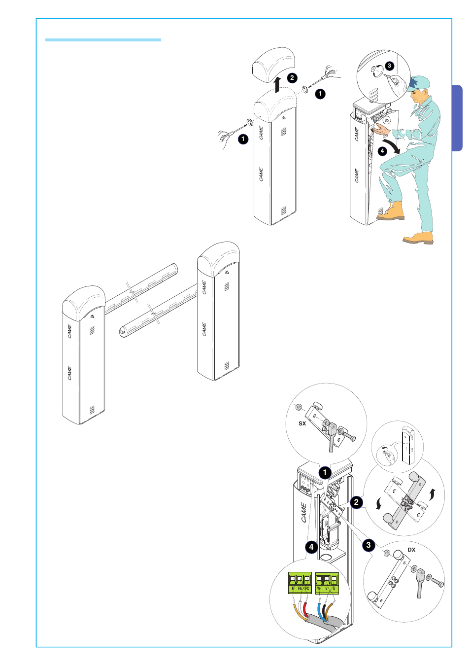 Sx dx, English, 5 installation of the unit | CAME Gard 4 230v A.C User Manual | Page 7 / 16