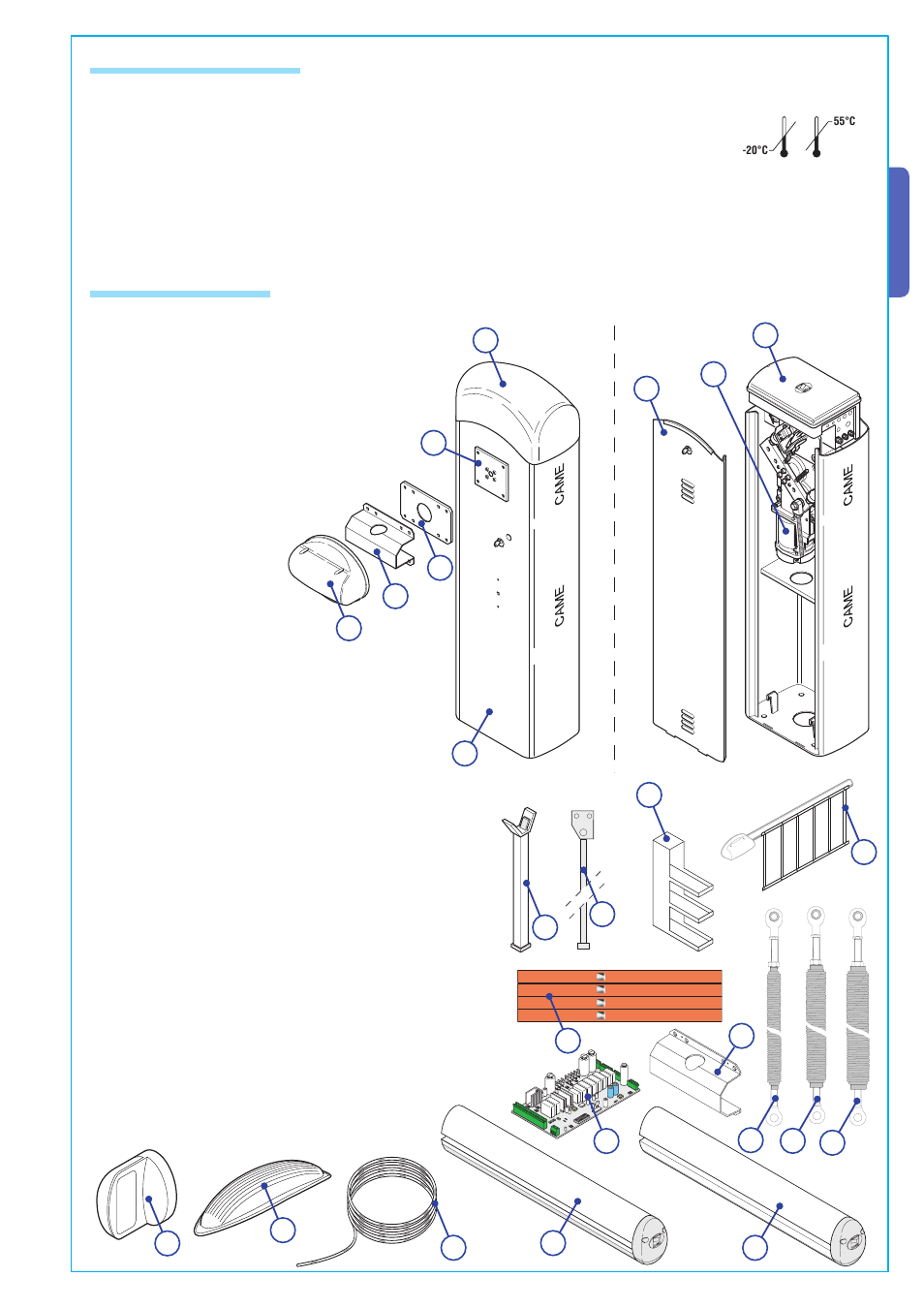 English 4.2 technical information, 3 parts description | CAME G424VDX Kit User Manual | Page 3 / 16
