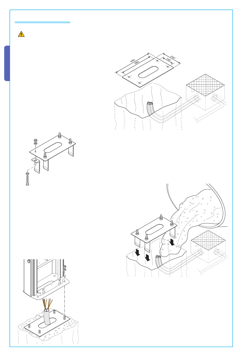 English, 4 fitting for unit base | CAME Gard 8 230v A.C User Manual | Page 6 / 16