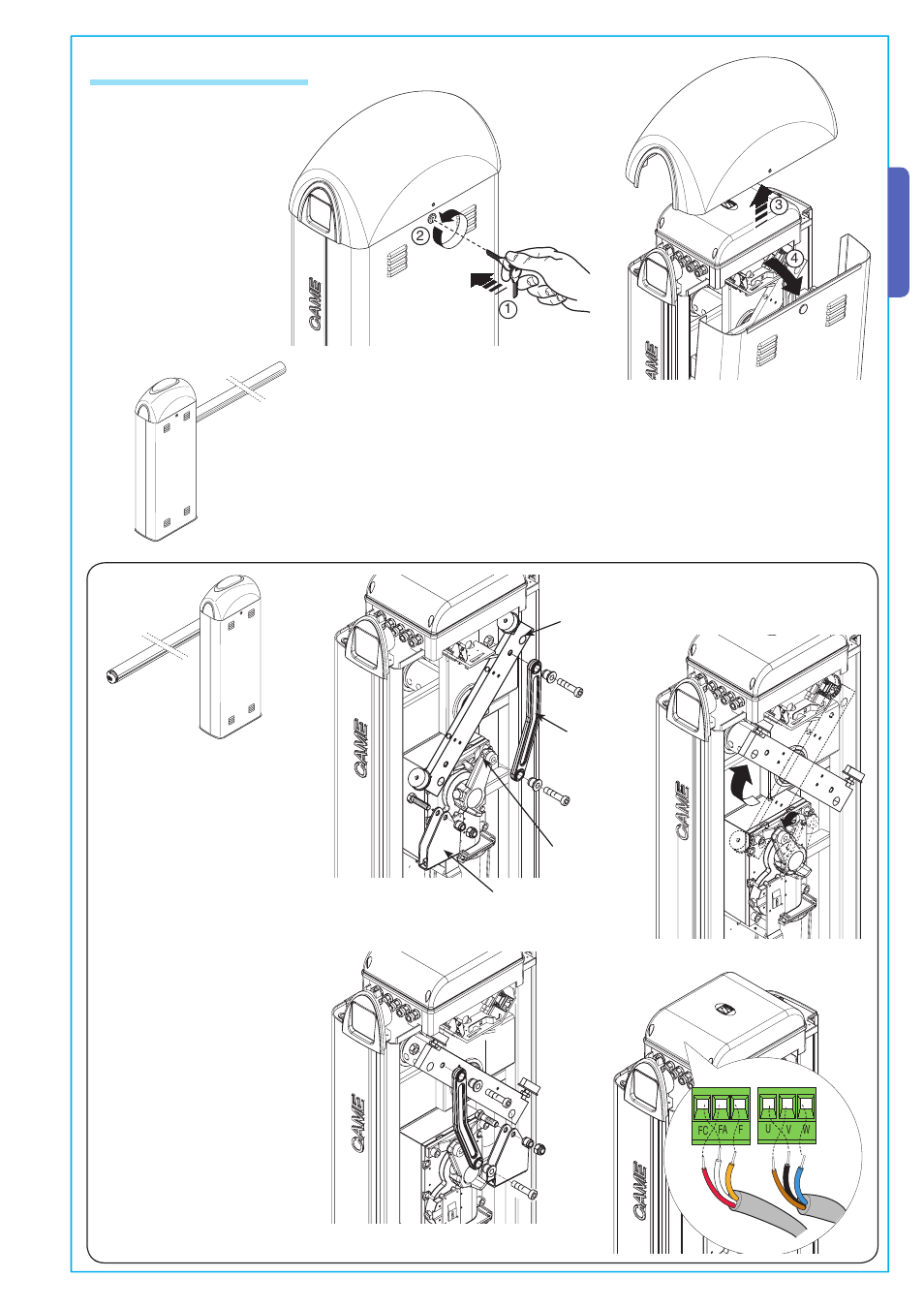 English, 5 installation of the unit | CAME Gard 8 230v A.C User Manual | Page 7 / 16