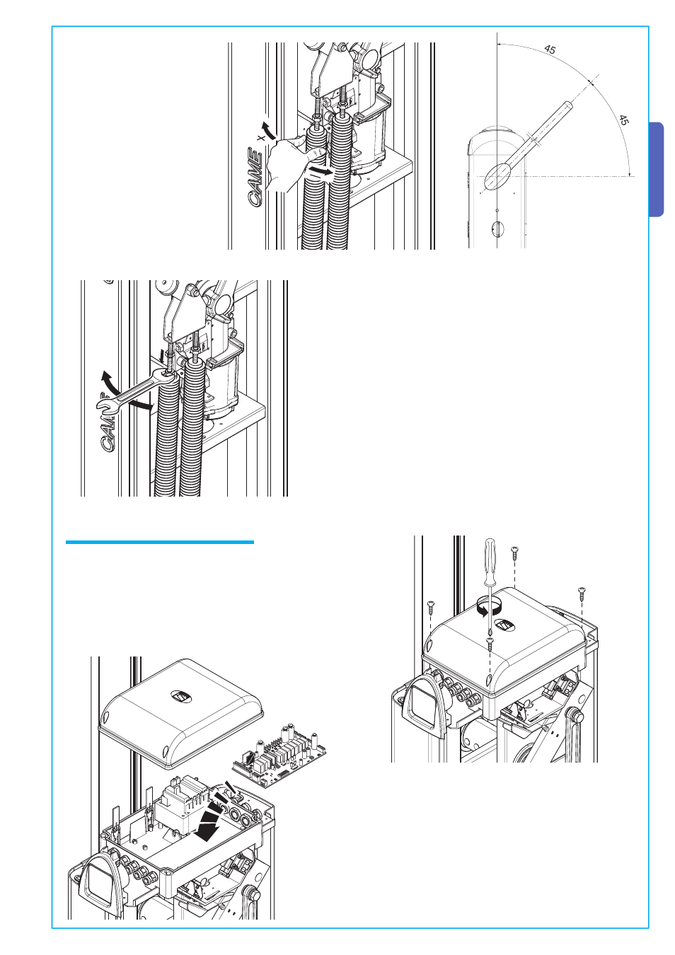 English, 7 electric board installation | CAME Gard 8 24v D.C User Manual | Page 11 / 16