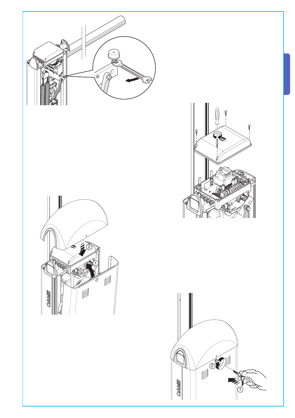 English | CAME Gard 8 24v D.C User Manual | Page 13 / 16