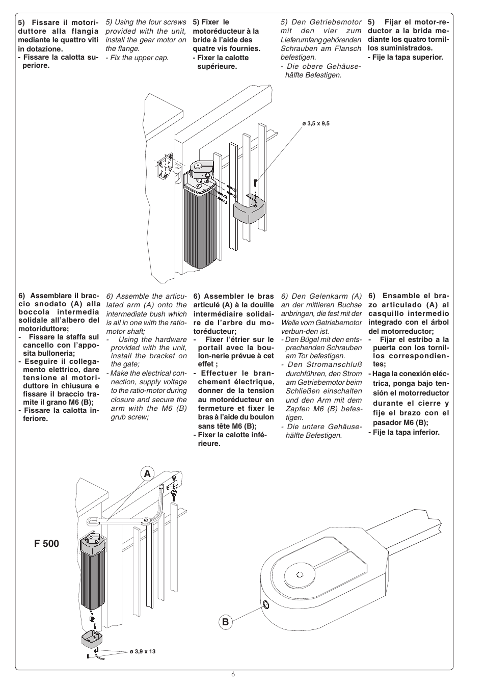 Bf 500 | CAME Flex U8711 Kit User Manual | Page 6 / 8