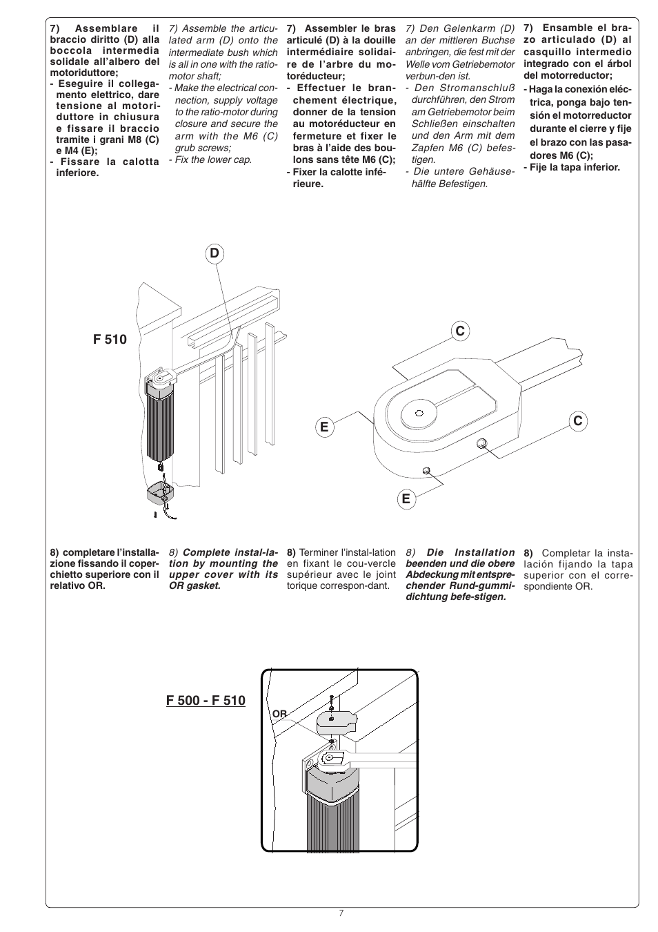 CAME Flex U8711 Kit User Manual | Page 7 / 8