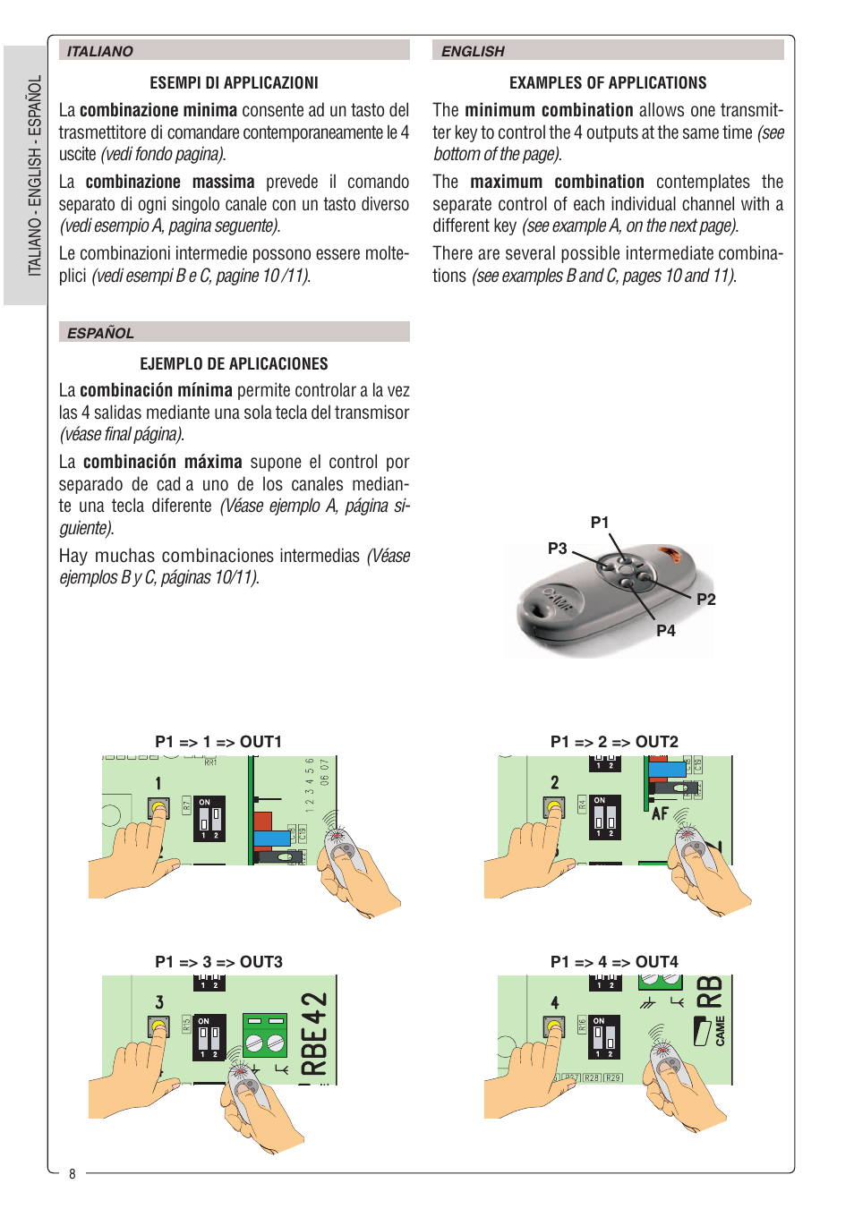 CAME Tra08 User Manual | Page 8 / 12