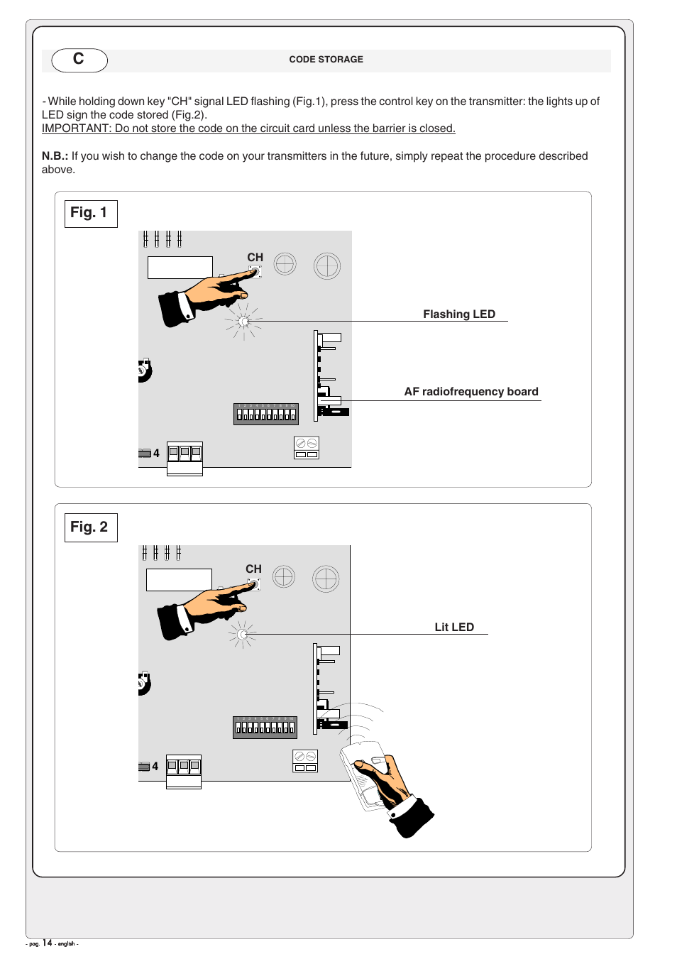 Fig. 1, Fig. 2 | CAME Gard12 User Manual | Page 14 / 16