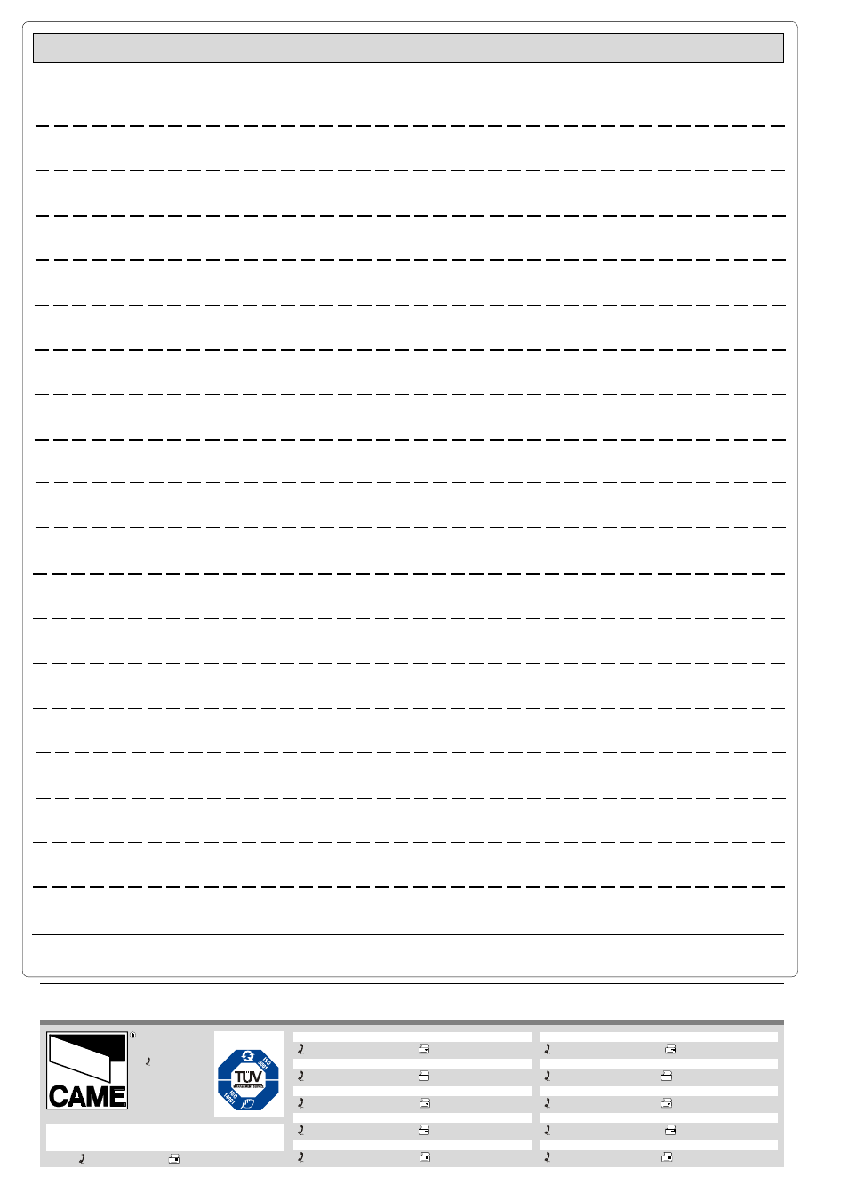 CAME Cat Chain Barrier User Manual | Page 16 / 16