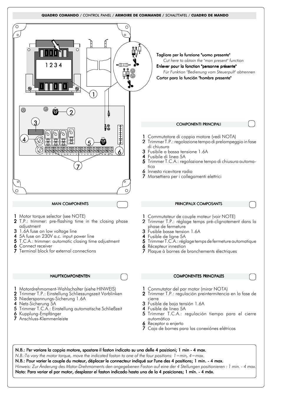 If e d gb | CAME ZC2-C Control Panel User Manual | Page 3 / 6