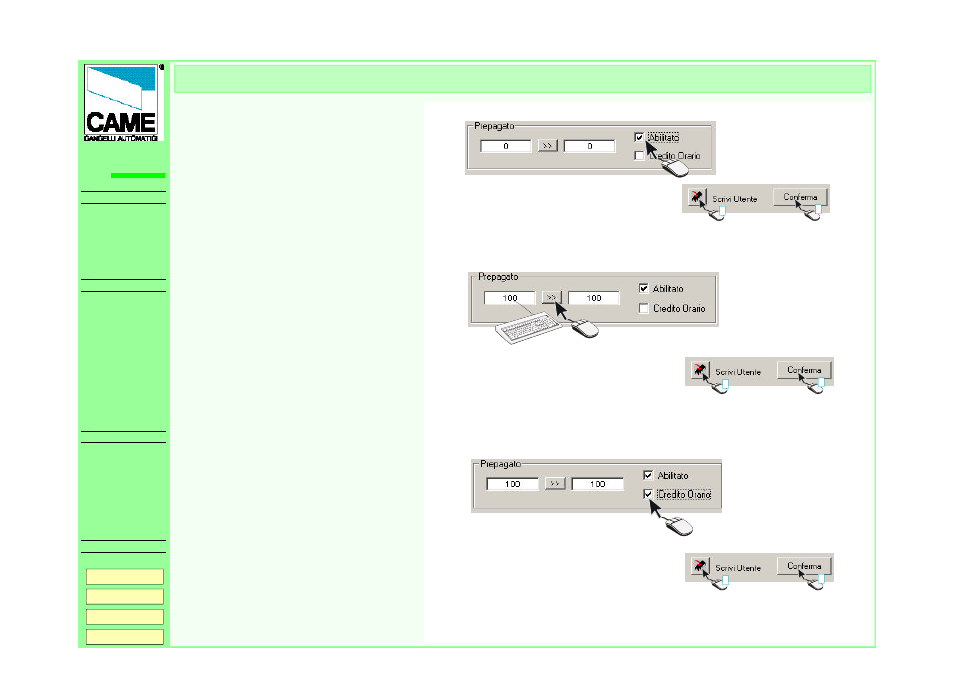 Prepaid, Rbm21 | CAME RBM21 User Manual | Page 14 / 19