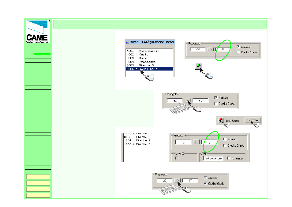 Credit management, Rbm21 | CAME RBM21 User Manual | Page 15 / 19