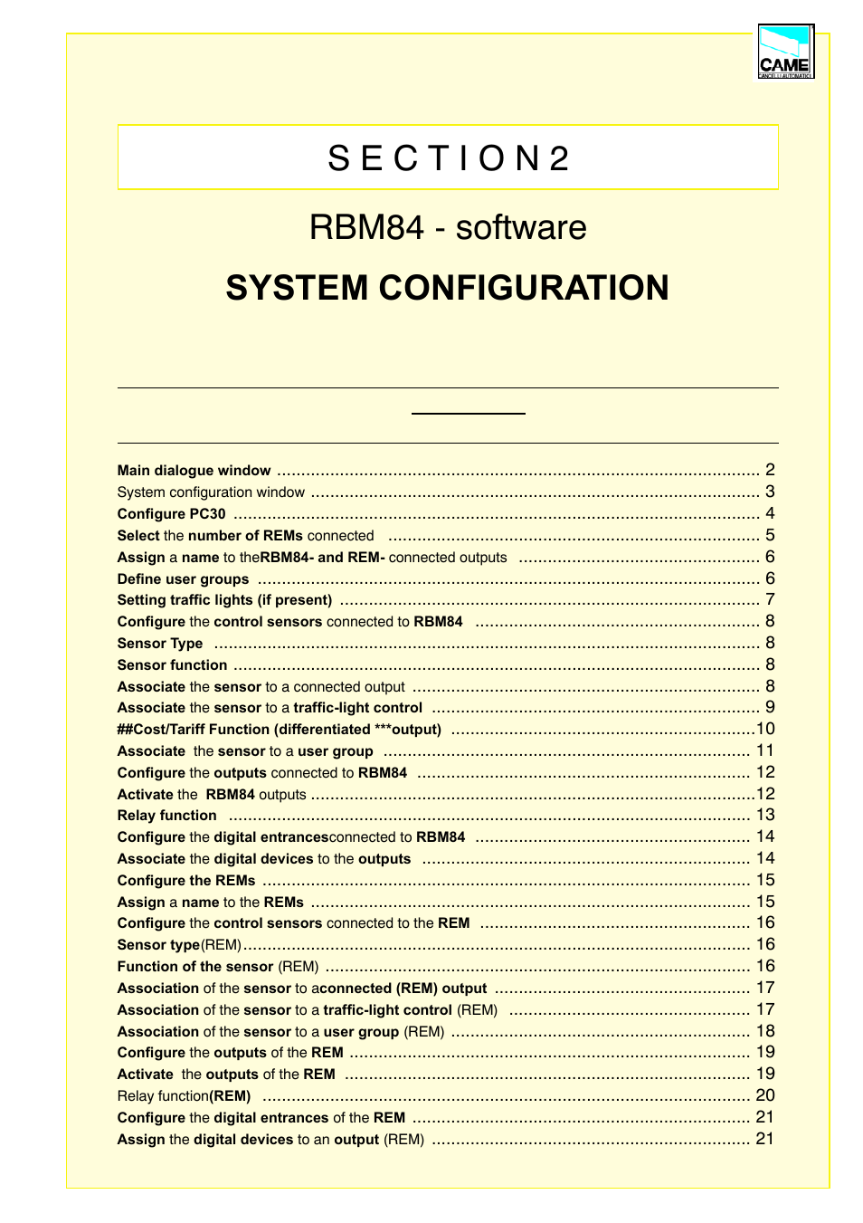 CAME Rbm84 User Manual | Page 16 / 81