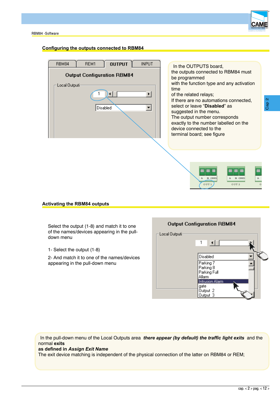 Software - system configuration, P sio 1, R em | R em p c 30, D ig ita l in p u t | CAME Rbm84 User Manual | Page 27 / 81