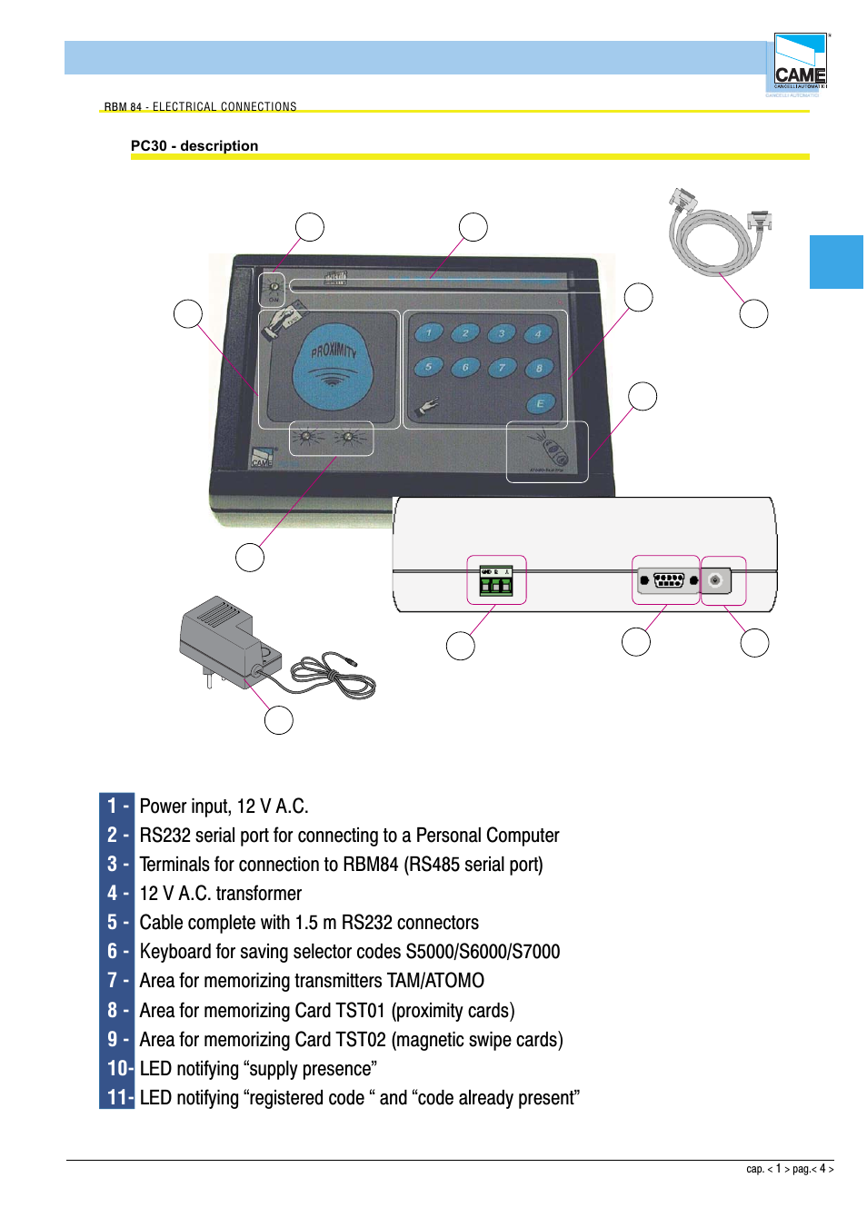 CAME Rbm84 User Manual | Page 4 / 81