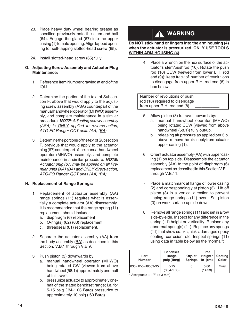 Warning | Cashco Premier User Manual | Page 14 / 24