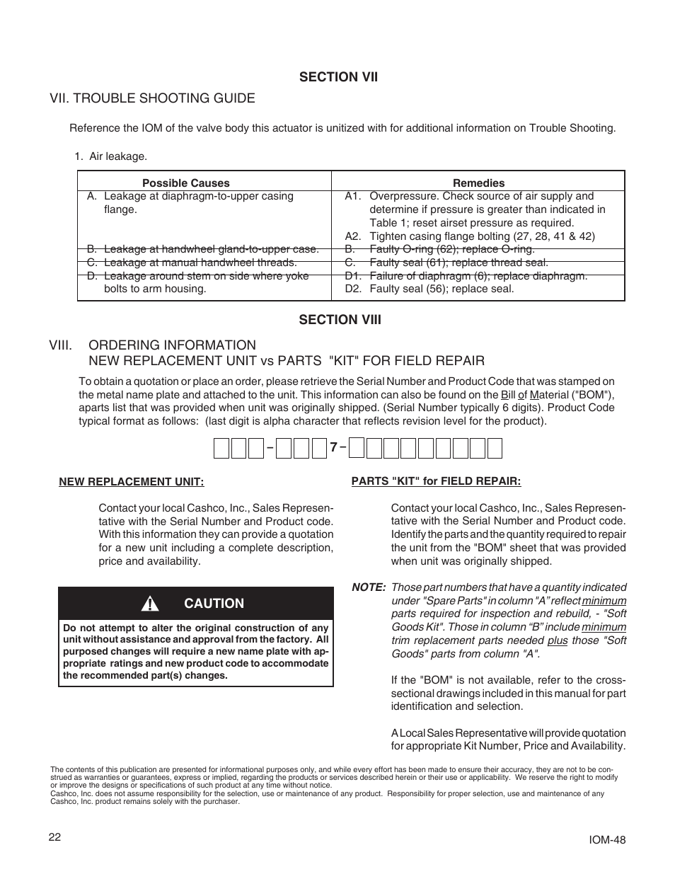 Cashco Premier User Manual | Page 22 / 24