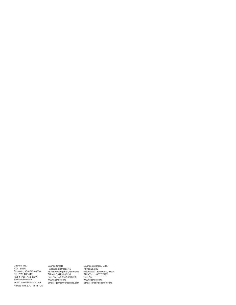 Cashco 764T Temperature Controller User Manual | Page 16 / 16