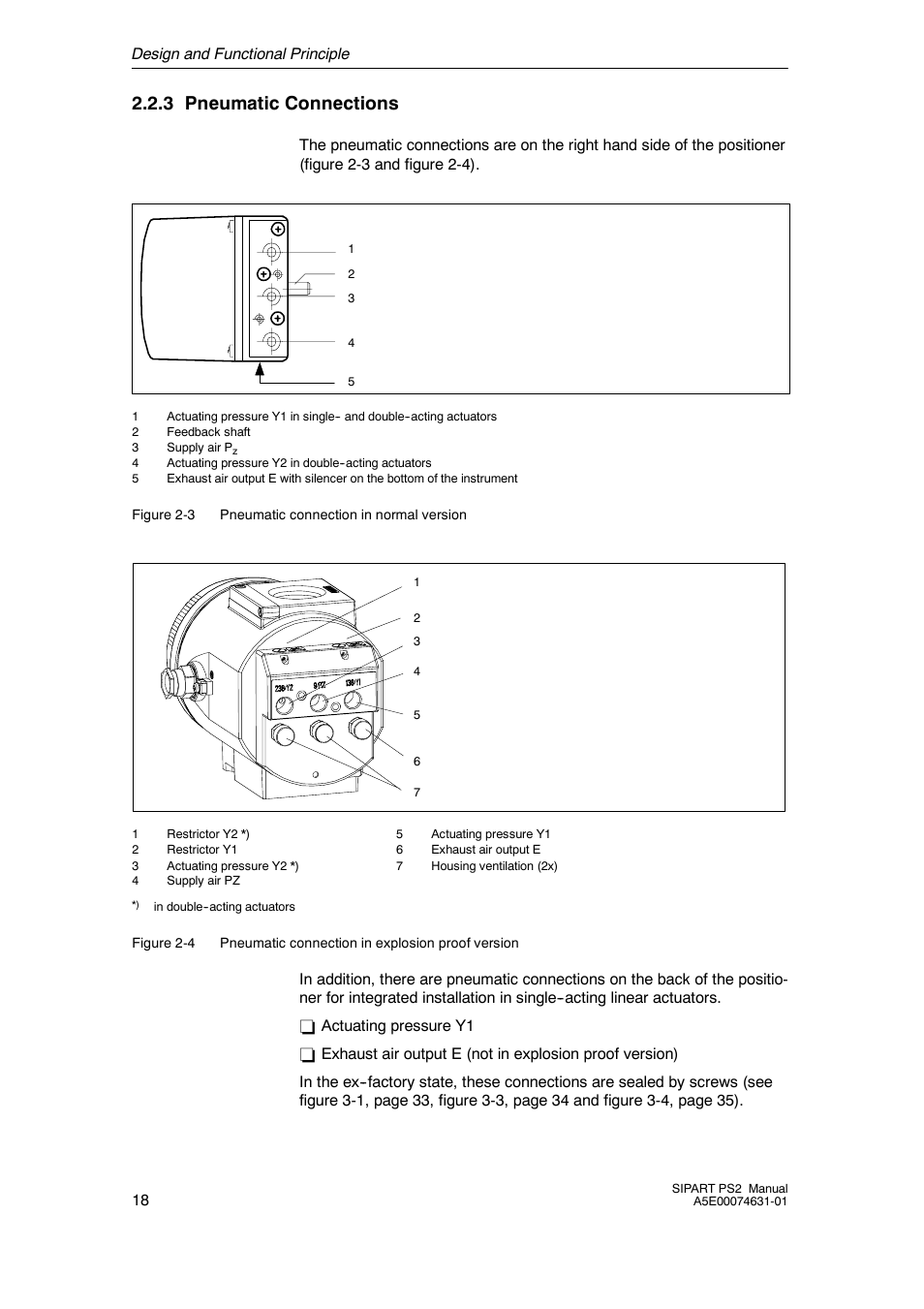 3 pneumatic connections, Pneumatic connections | Cashco Siemens PS2 I/P User Manual | Page 18 / 112