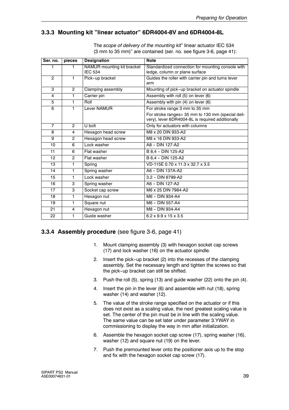 4 assembly procedure | Cashco Siemens PS2 I/P User Manual | Page 39 / 112