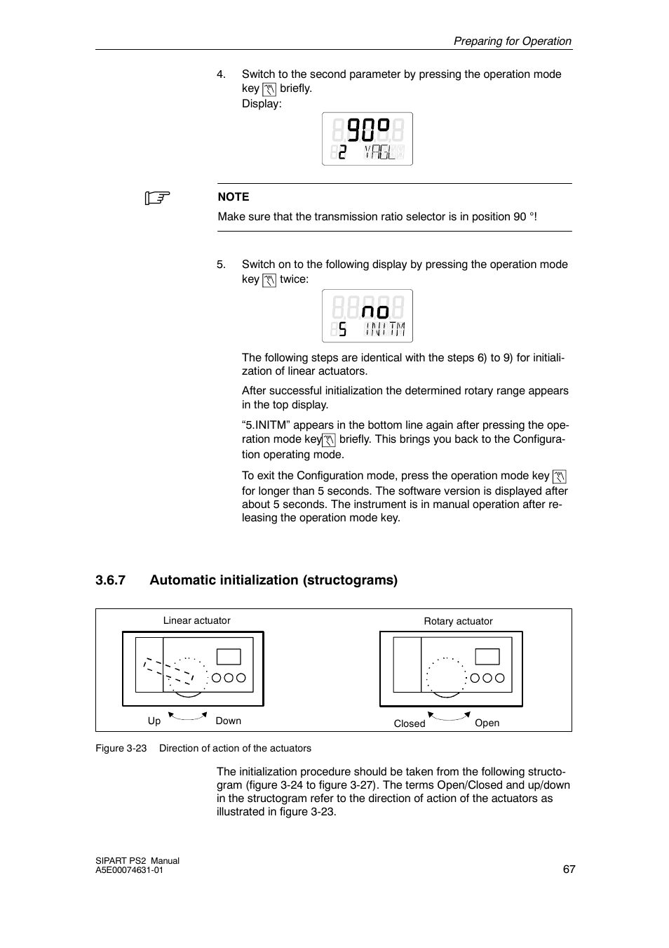 7 automatic initialization (structograms), Automatic initialization (structograms) | Cashco Siemens PS2 I/P User Manual | Page 67 / 112