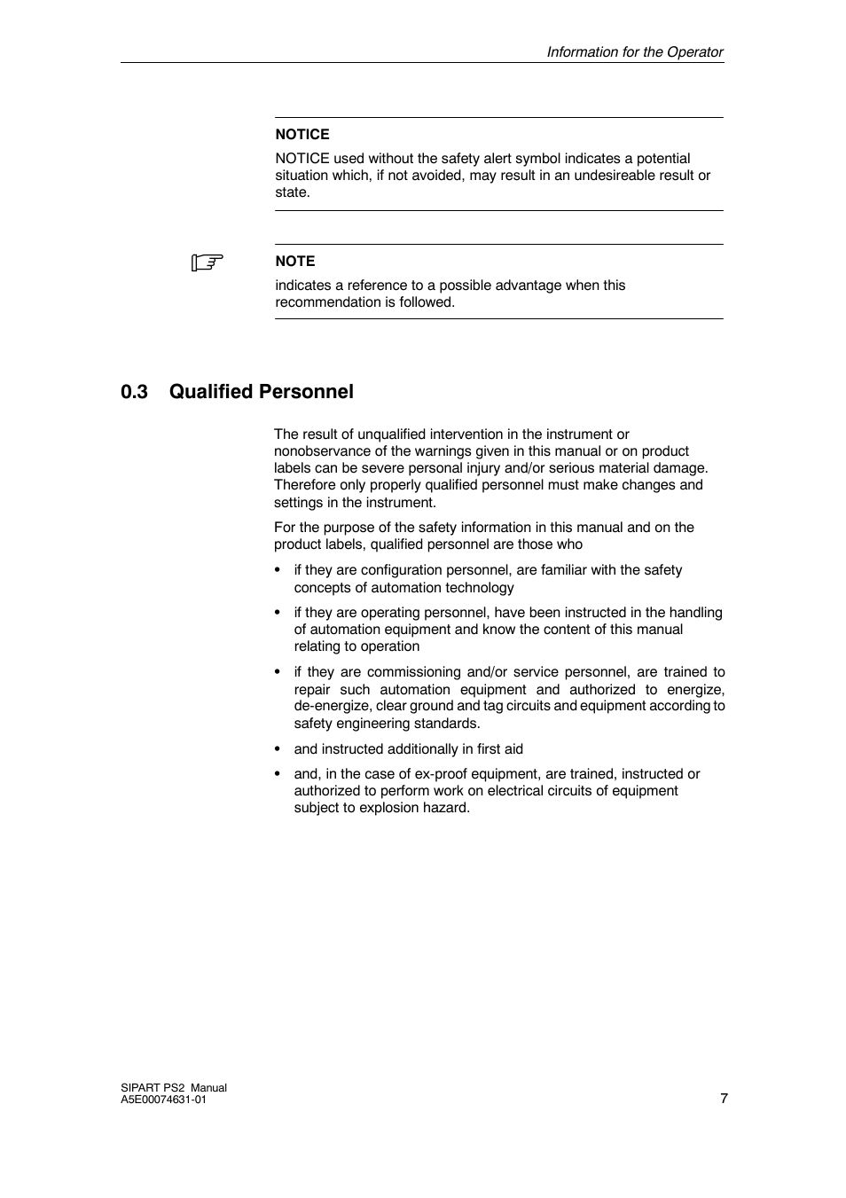 3 qualified personnel, Qualified personnel | Cashco Siemens PS2 I/P User Manual | Page 7 / 112