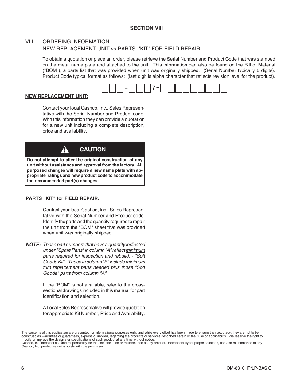 Cashco 8310LP User Manual | Page 6 / 8