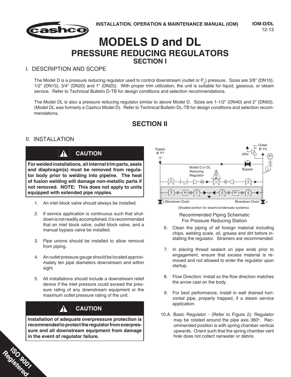 Cashco DL User Manual | 8 pages