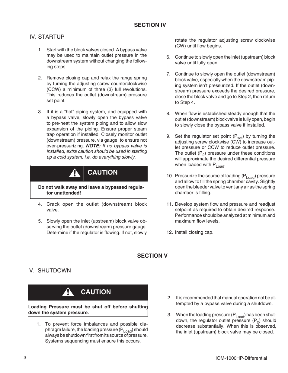 Caution | Cashco 1000 HP Differential User Manual | Page 3 / 16