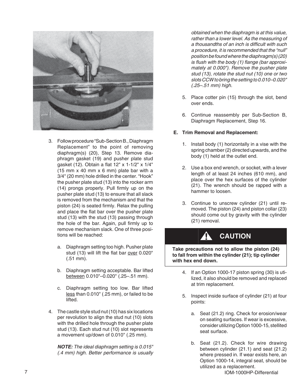 Caution | Cashco 1000 HP Differential User Manual | Page 7 / 16