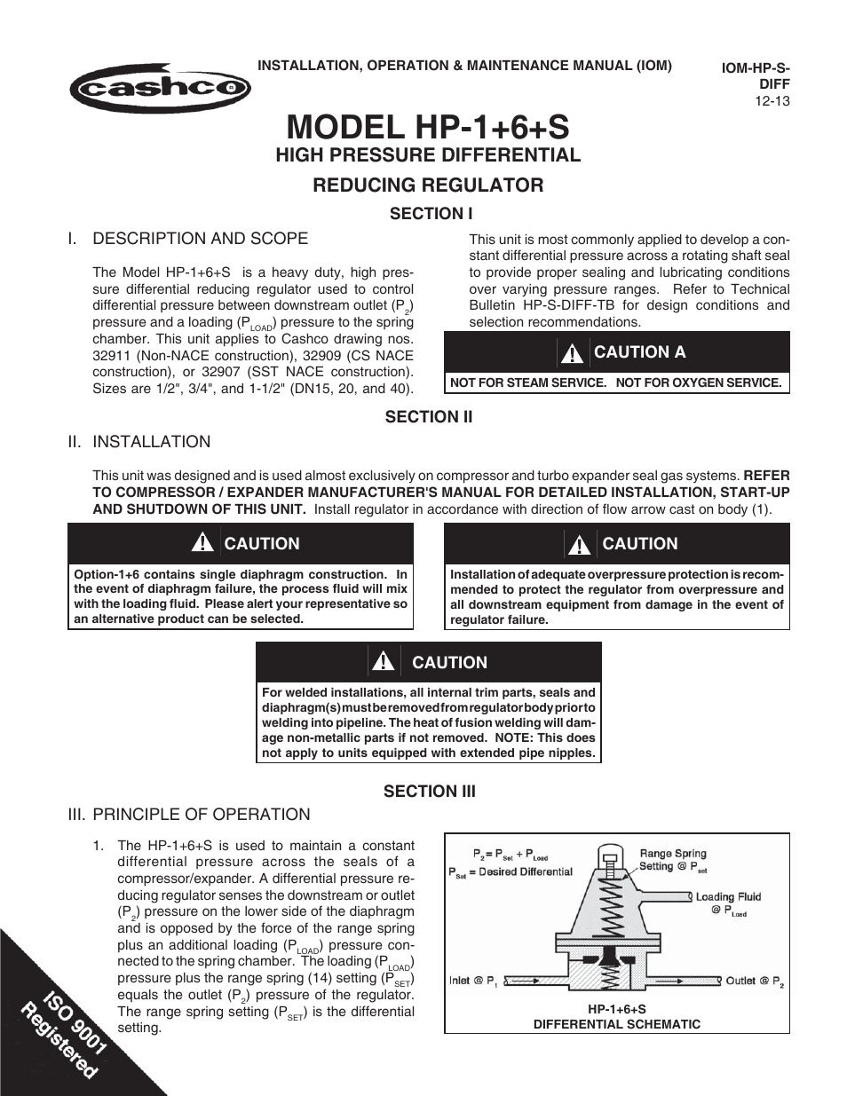 Cashco HP-1+6+S User Manual | 8 pages