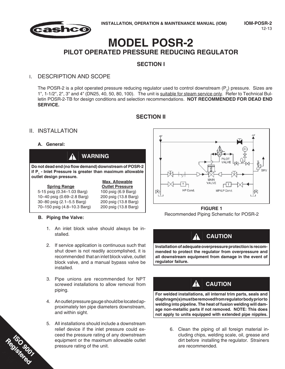 Cashco POSR-2 User Manual | 20 pages