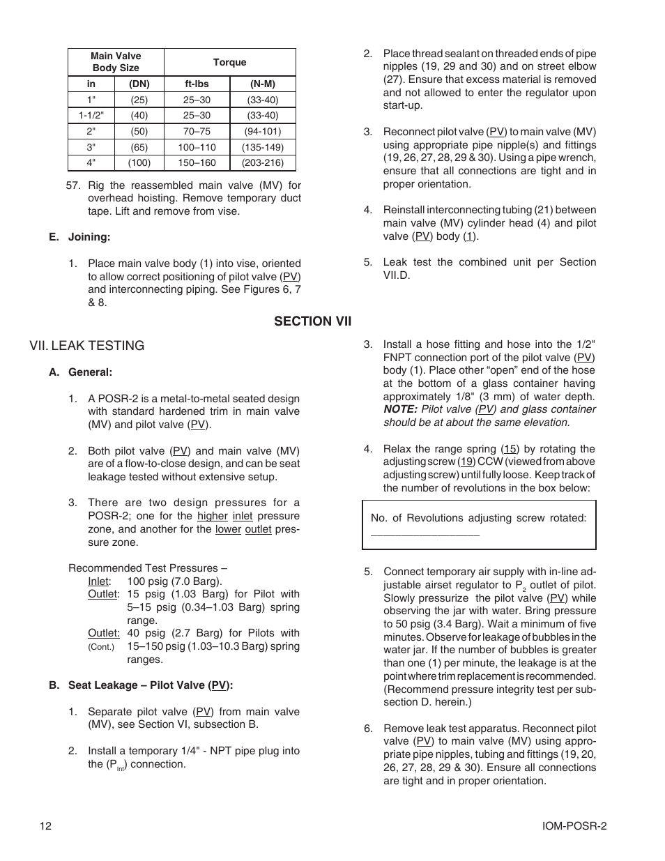 Cashco POSR-2 User Manual | Page 12 / 20
